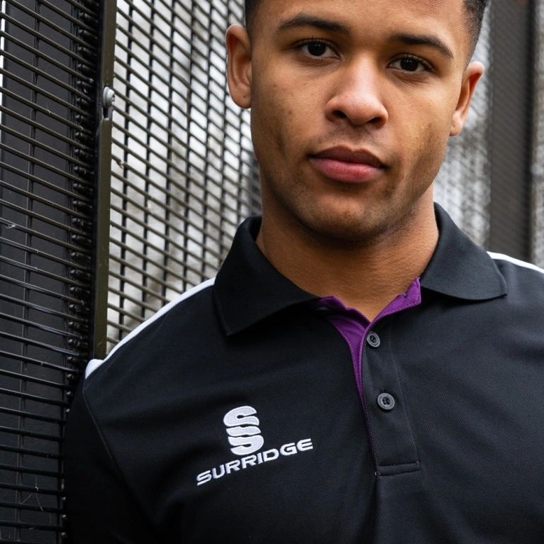 Blade Polo Shirt : Black/Purple/White