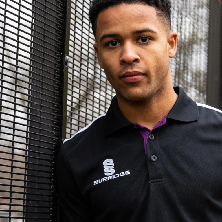 Blade Polo Shirt : Black/Purple/White