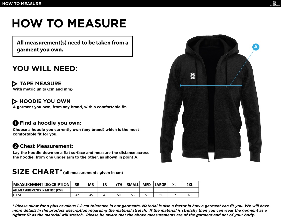 Women's  Hoody : Black - Size Guide
