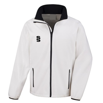 Core printable softshell jacket - White