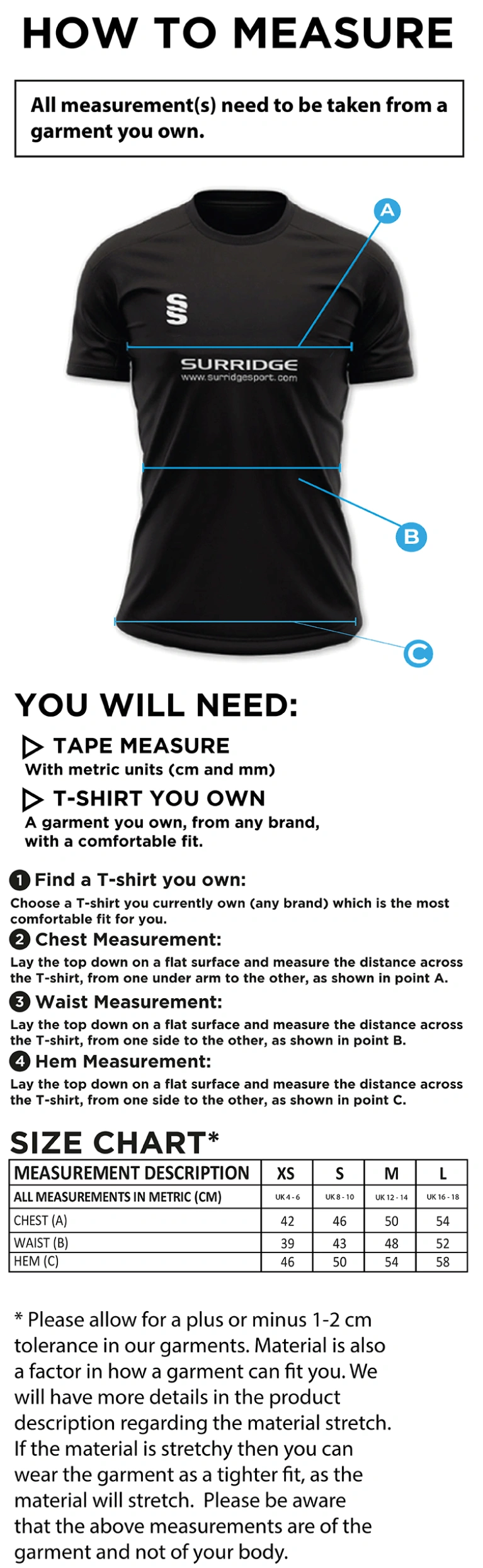 Dual Games Shirt - Womens Fit - Size Guide