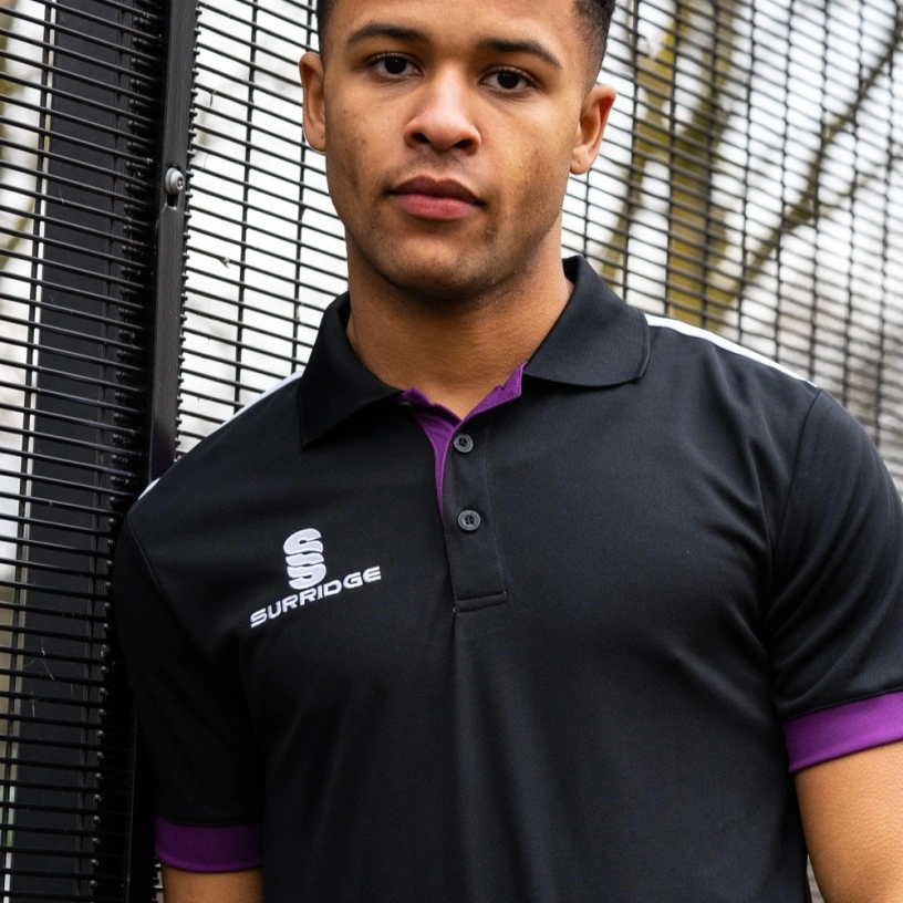 Blade Polo Shirt : Black/Purple/White